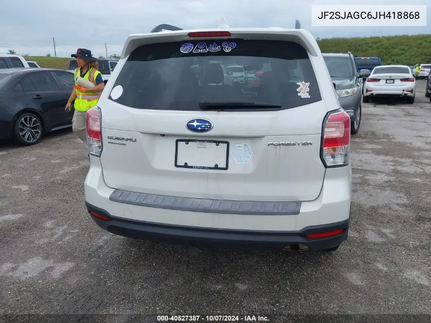 2018 Subaru Forester 2.5I Premium VIN: JF2SJAGC6JH418868 Lot: 40527387