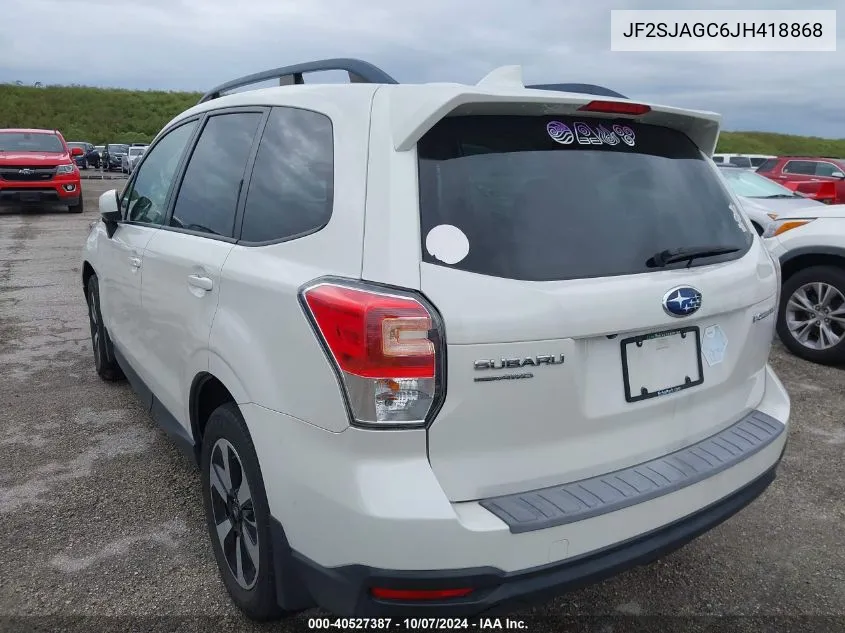 2018 Subaru Forester 2.5I Premium VIN: JF2SJAGC6JH418868 Lot: 40527387