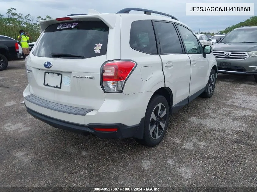 2018 Subaru Forester 2.5I Premium VIN: JF2SJAGC6JH418868 Lot: 40527387