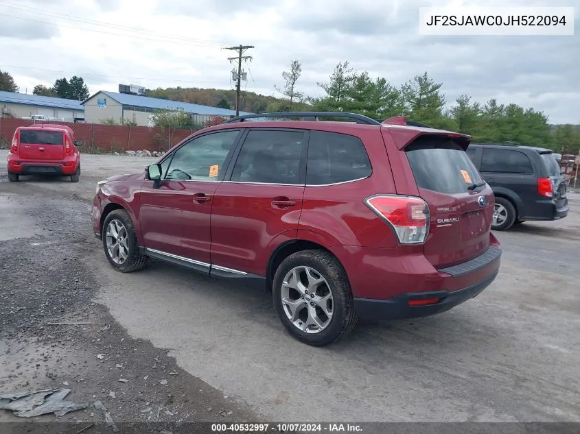 2018 Subaru Forester 2.5I Touring VIN: JF2SJAWC0JH522094 Lot: 40532997