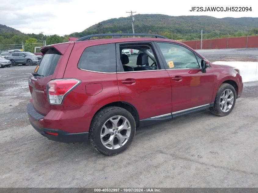 2018 Subaru Forester 2.5I Touring VIN: JF2SJAWC0JH522094 Lot: 40532997