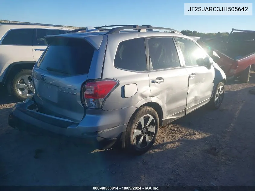 2018 Subaru Forester 2.5I Limited VIN: JF2SJARC3JH505642 Lot: 40533914