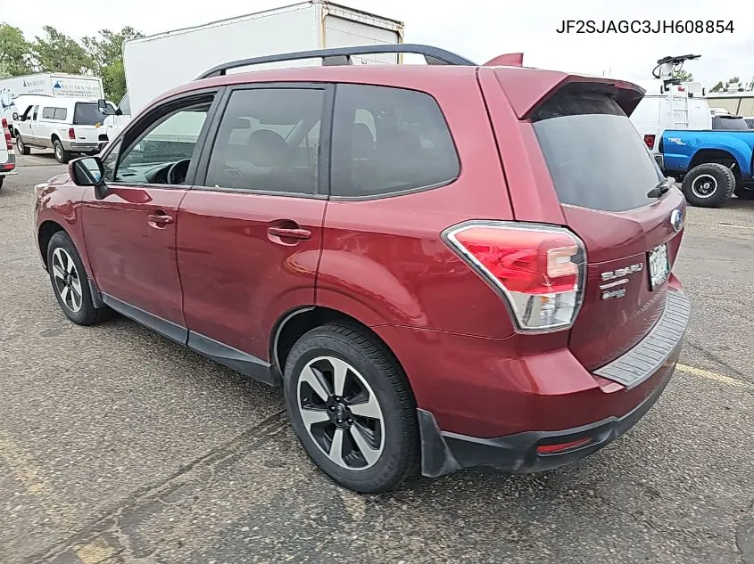 2018 Subaru Forester 2.5I Premium VIN: JF2SJAGC3JH608854 Lot: 40538422