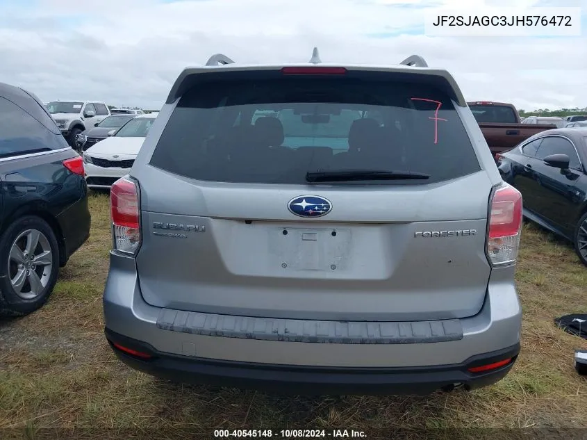 2018 Subaru Forester 2.5I Premium VIN: JF2SJAGC3JH576472 Lot: 40545148