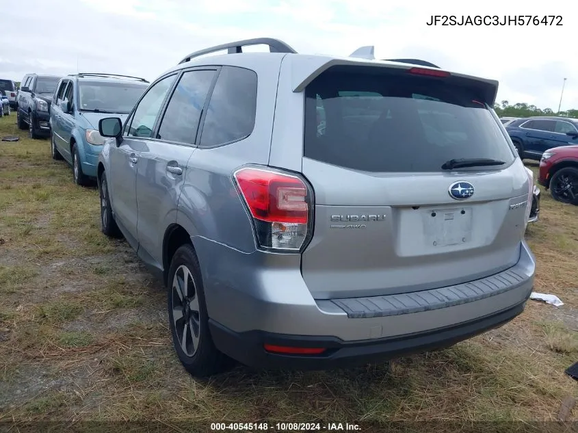 2018 Subaru Forester 2.5I Premium VIN: JF2SJAGC3JH576472 Lot: 40545148