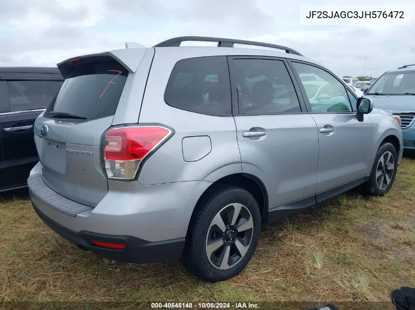 2018 Subaru Forester 2.5I Premium VIN: JF2SJAGC3JH576472 Lot: 40545148