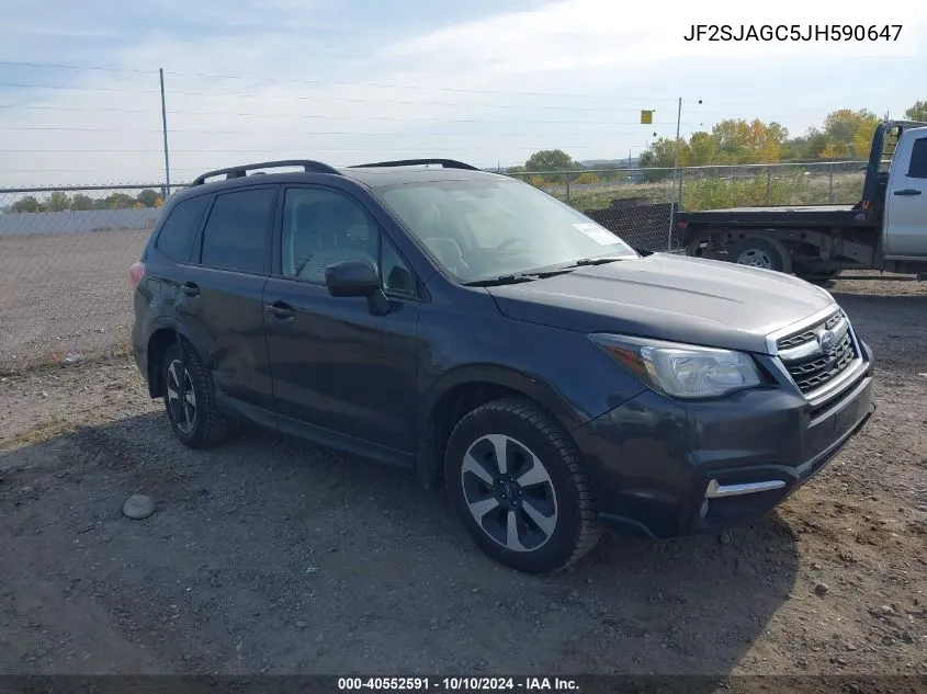 2018 Subaru Forester 2.5I Premium VIN: JF2SJAGC5JH590647 Lot: 40552591