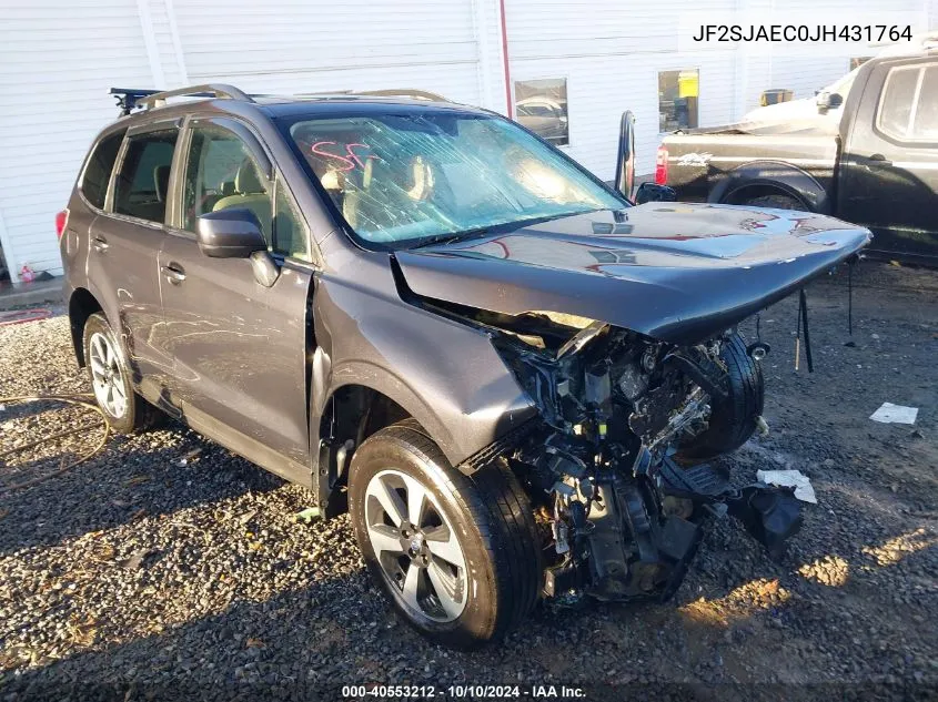 2018 Subaru Forester 2.5I Premium VIN: JF2SJAEC0JH431764 Lot: 40553212