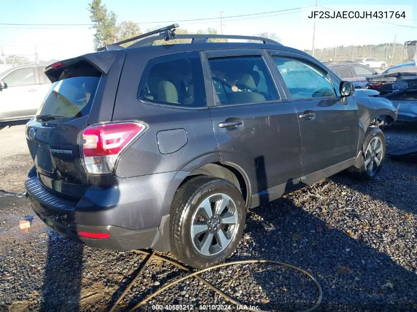 2018 Subaru Forester 2.5I Premium VIN: JF2SJAEC0JH431764 Lot: 40553212