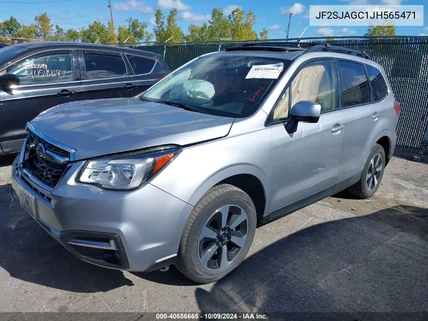 2018 Subaru Forester 2.5I Premium VIN: JF2SJAGC1JH565471 Lot: 40556665