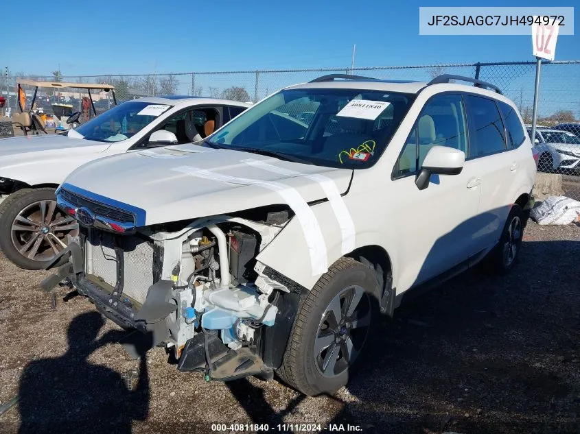 2018 Subaru Forester 2.5I Premium VIN: JF2SJAGC7JH494972 Lot: 40811840