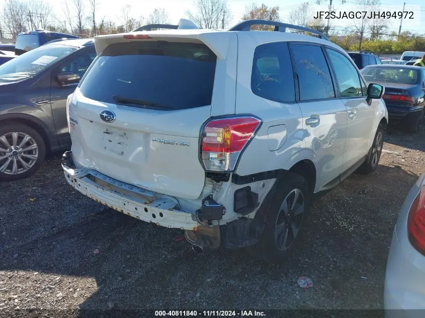 2018 Subaru Forester 2.5I Premium VIN: JF2SJAGC7JH494972 Lot: 40811840