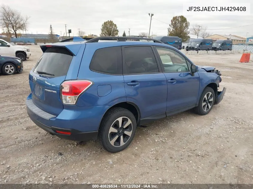 2018 Subaru Forester 2.5I Premium VIN: JF2SJAEC1JH429408 Lot: 40826534