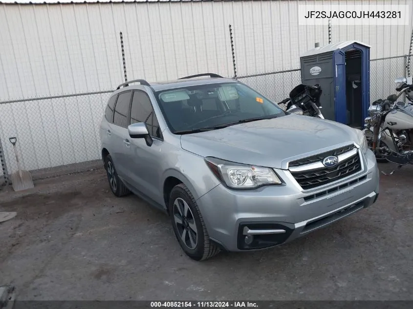 2018 Subaru Forester 2.5I Premium VIN: JF2SJAGC0JH443281 Lot: 40852154