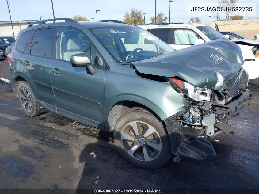 2018 Subaru Forester 2.5I Premium VIN: JF2SJAGC6JH582735 Lot: 40867027