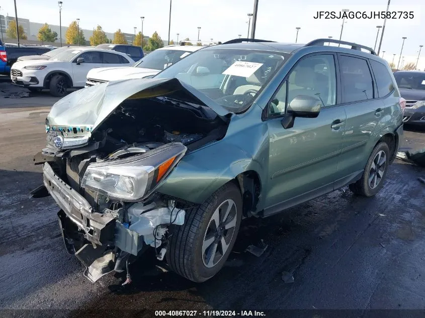 2018 Subaru Forester 2.5I Premium VIN: JF2SJAGC6JH582735 Lot: 40867027