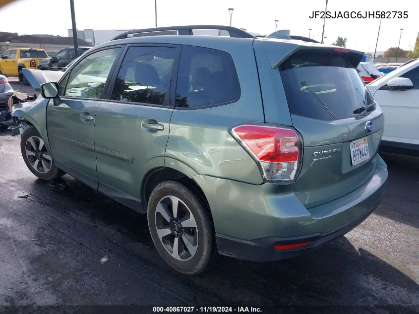 2018 Subaru Forester 2.5I Premium VIN: JF2SJAGC6JH582735 Lot: 40867027