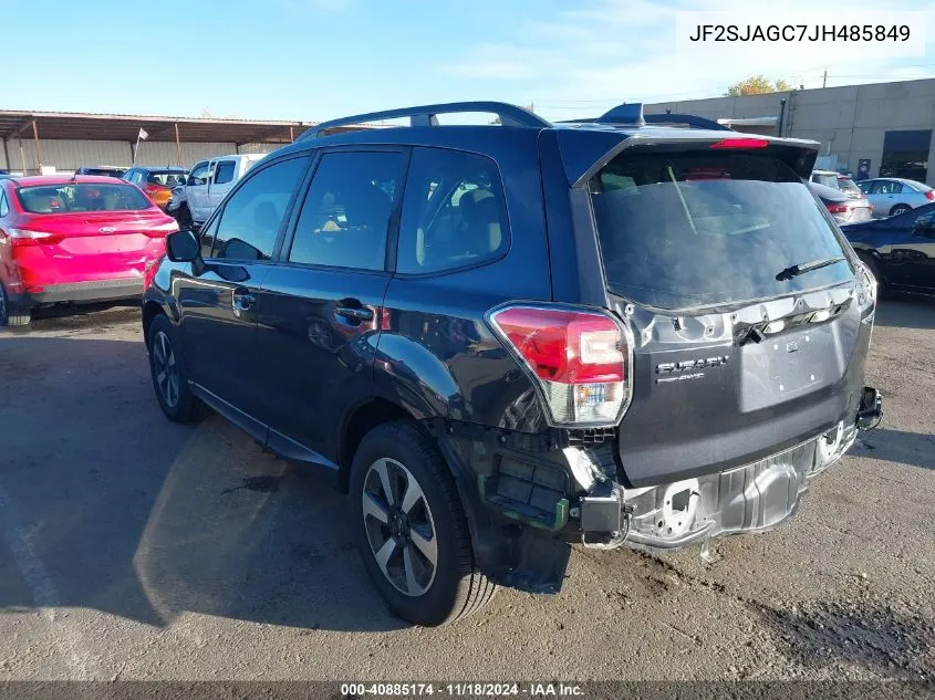 2018 Subaru Forester 2.5I Premium VIN: JF2SJAGC7JH485849 Lot: 40885174