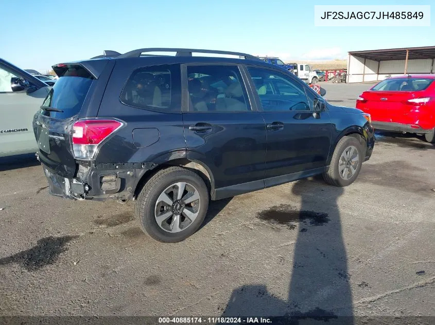 2018 Subaru Forester 2.5I Premium VIN: JF2SJAGC7JH485849 Lot: 40885174