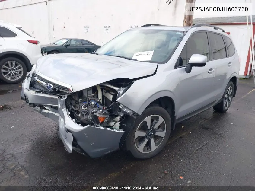 2018 Subaru Forester 2.5I Premium VIN: JF2SJAEC0JH603730 Lot: 40889610