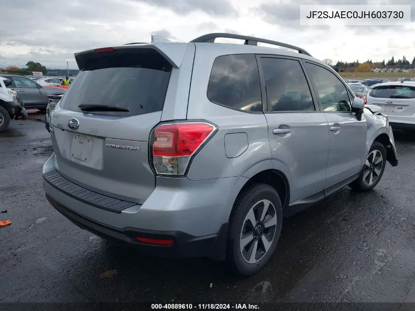 2018 Subaru Forester 2.5I Premium VIN: JF2SJAEC0JH603730 Lot: 40889610