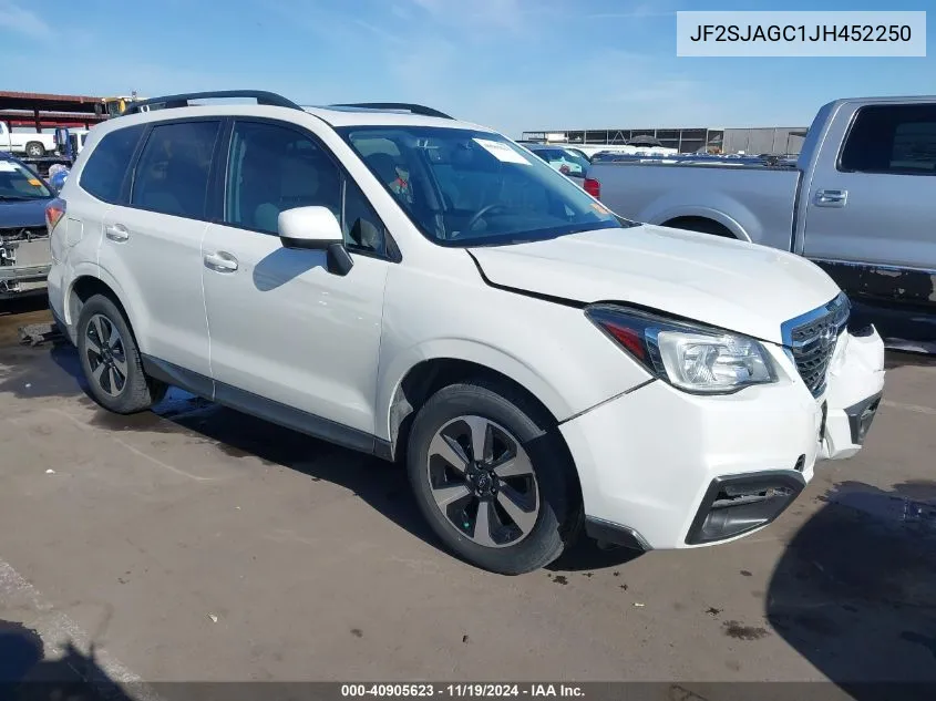 2018 Subaru Forester 2.5I Premium VIN: JF2SJAGC1JH452250 Lot: 40905623