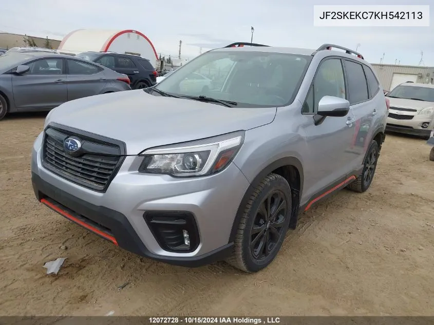 2019 Subaru Forester VIN: JF2SKEKC7KH542113 Lot: 12072728