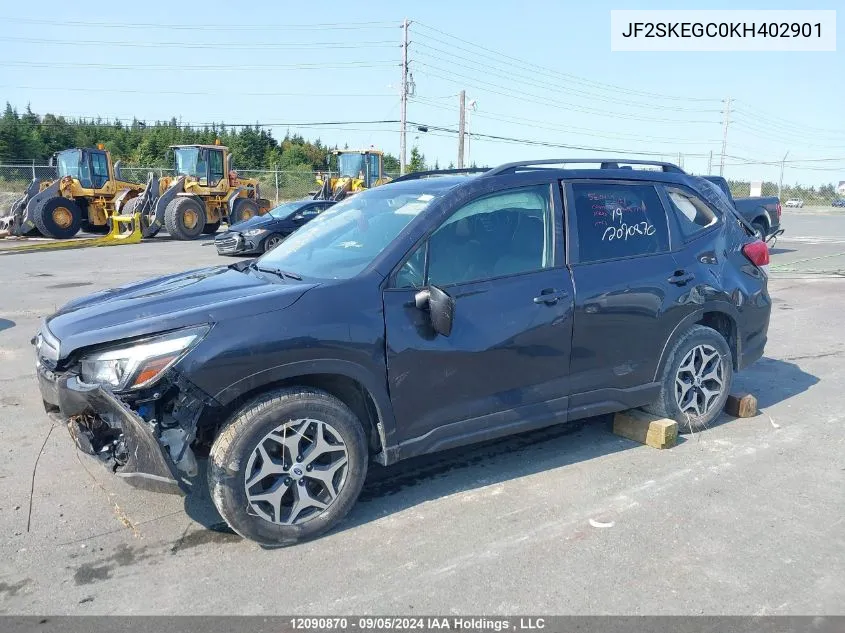 2019 Subaru Forester VIN: JF2SKEGC0KH402901 Lot: 12090870