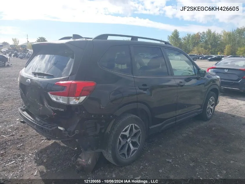 2019 Subaru Forester VIN: JF2SKEGC6KH426605 Lot: 12120055