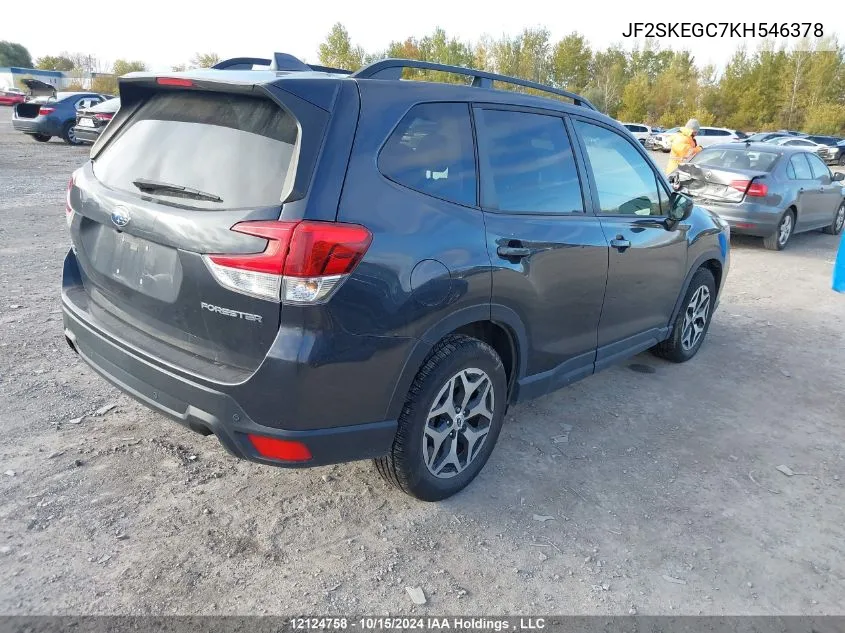 2019 Subaru Forester VIN: JF2SKEGC7KH546378 Lot: 12124758