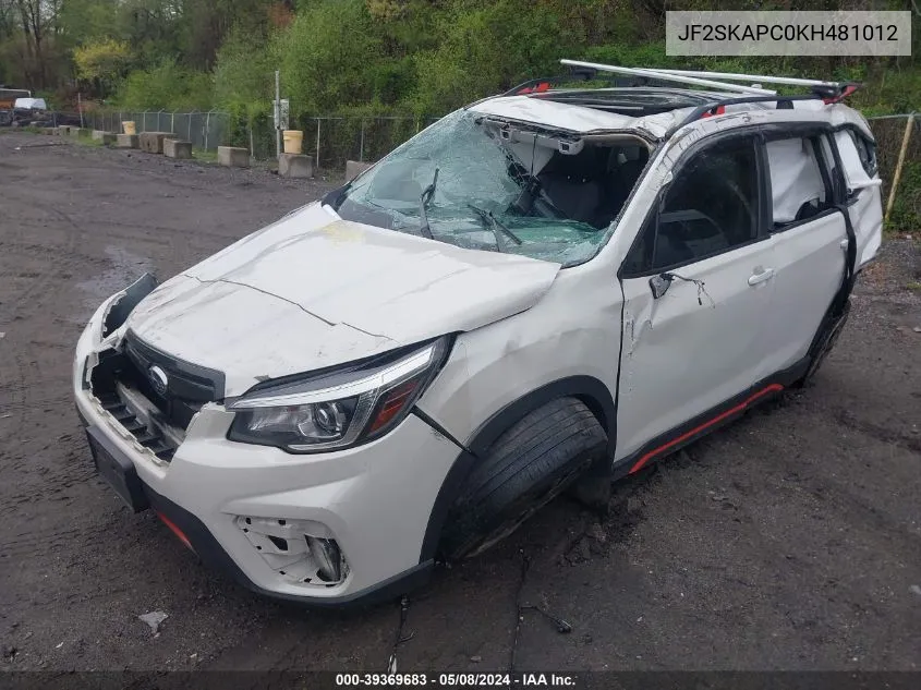 JF2SKAPC0KH481012 2019 Subaru Forester Sport