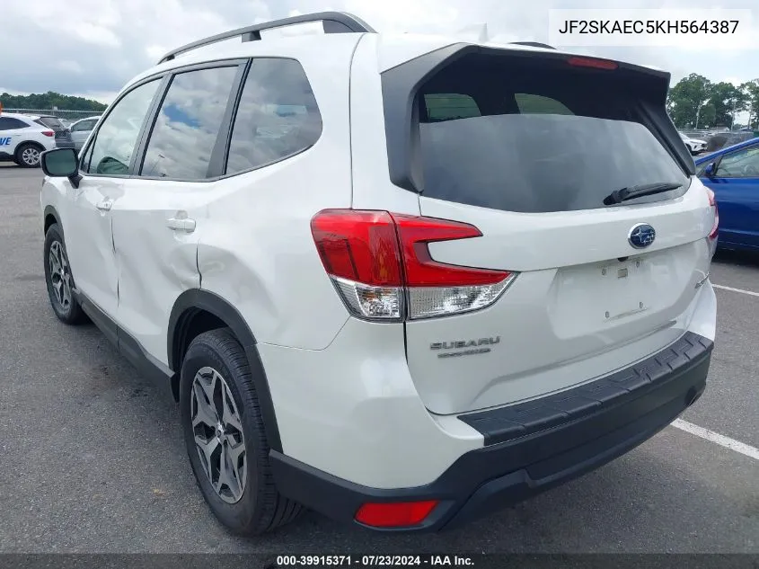 2019 Subaru Forester Premium VIN: JF2SKAEC5KH564387 Lot: 39915371