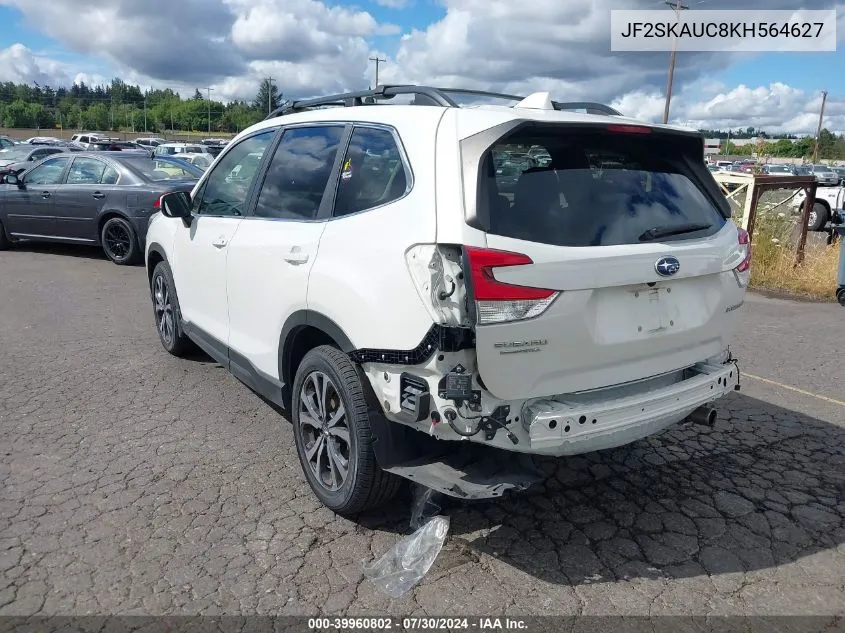 2019 Subaru Forester Limited VIN: JF2SKAUC8KH564627 Lot: 39960802