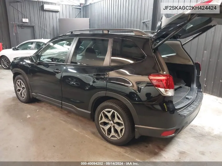 2019 Subaru Forester Premium VIN: JF2SKAGC2KH424424 Lot: 40094202