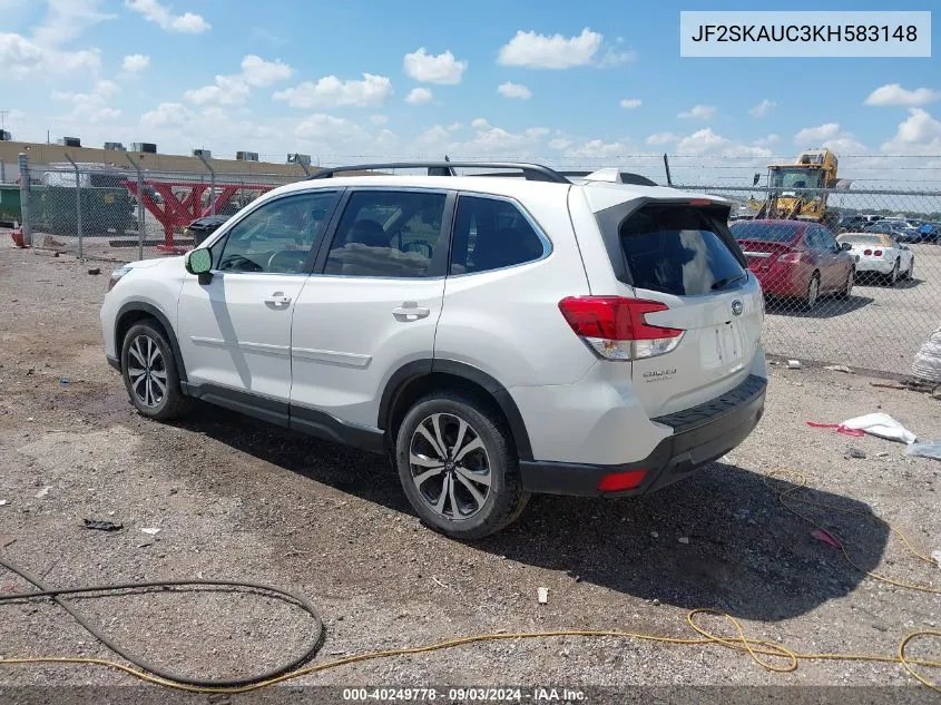 2019 Subaru Forester Limited VIN: JF2SKAUC3KH583148 Lot: 40249778