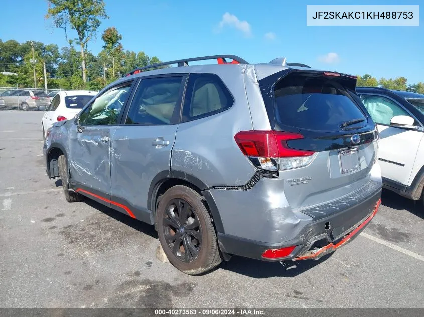 2019 Subaru Forester Sport VIN: JF2SKAKC1KH488753 Lot: 40273583