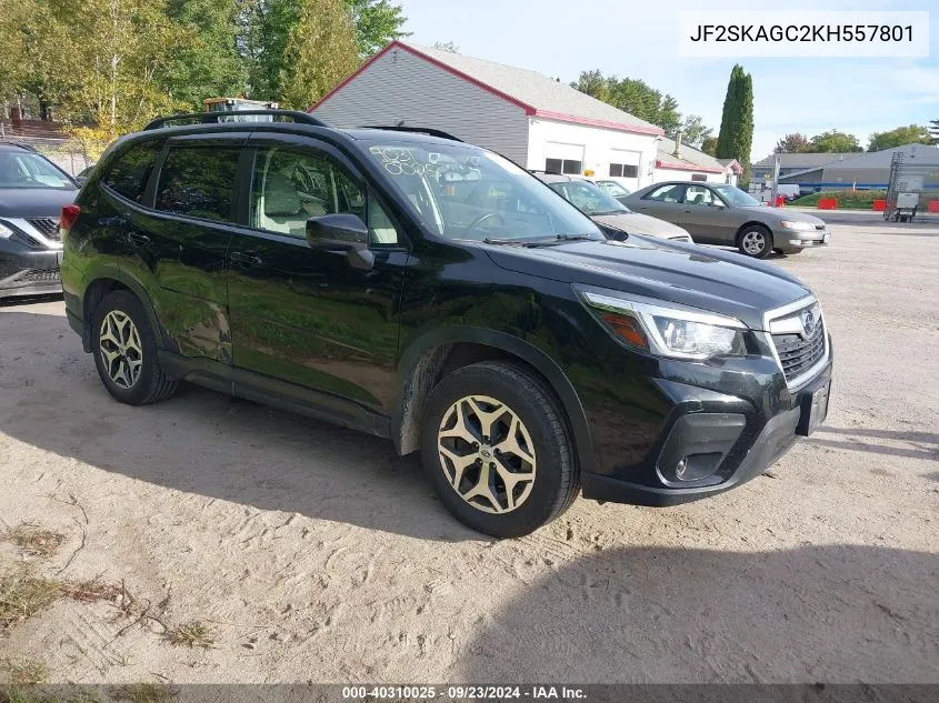 2019 Subaru Forester Premium VIN: JF2SKAGC2KH557801 Lot: 40310025