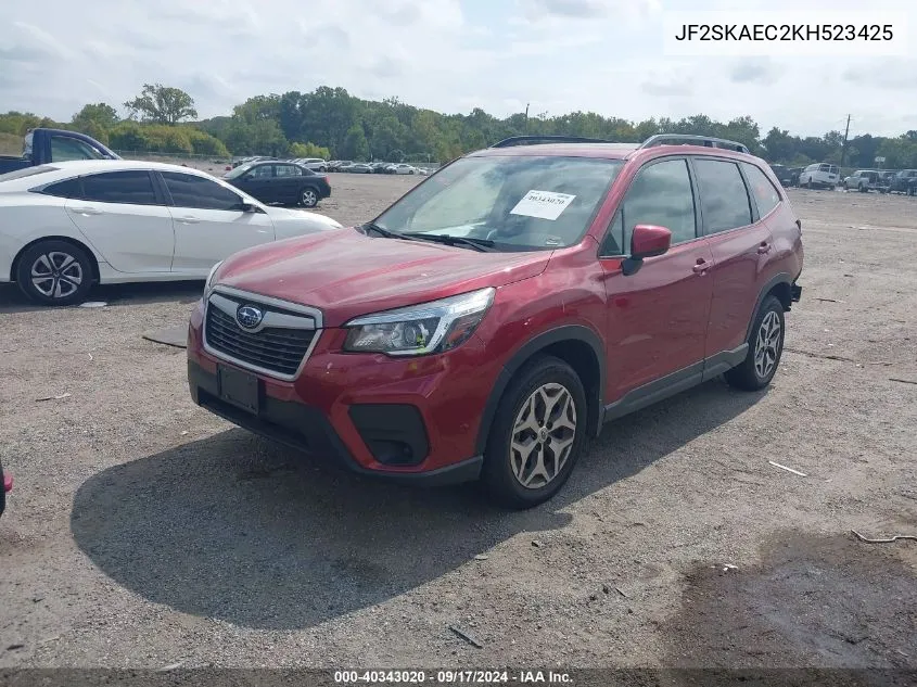 2019 Subaru Forester Premium VIN: JF2SKAEC2KH523425 Lot: 40343020