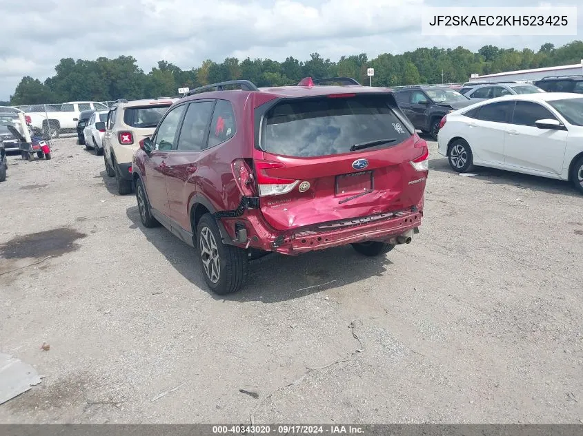 2019 Subaru Forester Premium VIN: JF2SKAEC2KH523425 Lot: 40343020