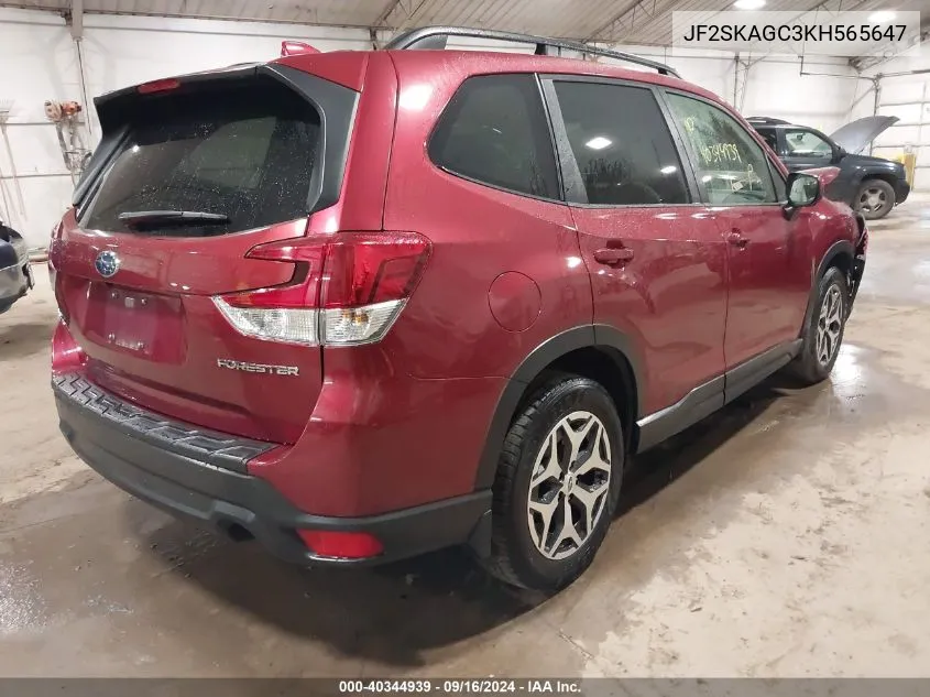 2019 Subaru Forester Premium VIN: JF2SKAGC3KH565647 Lot: 40344939