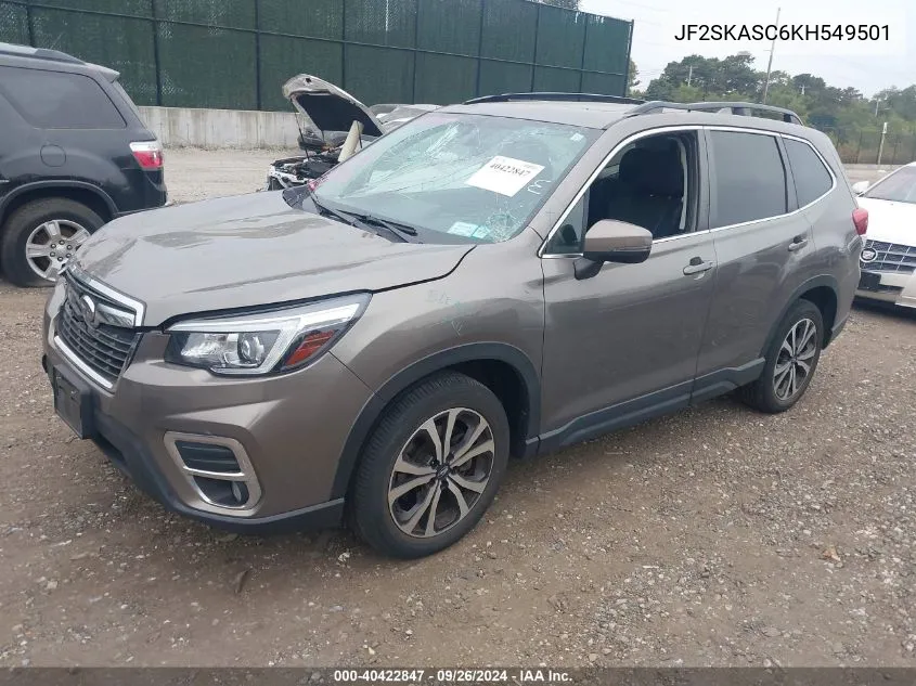 2019 Subaru Forester Limited VIN: JF2SKASC6KH549501 Lot: 40422847