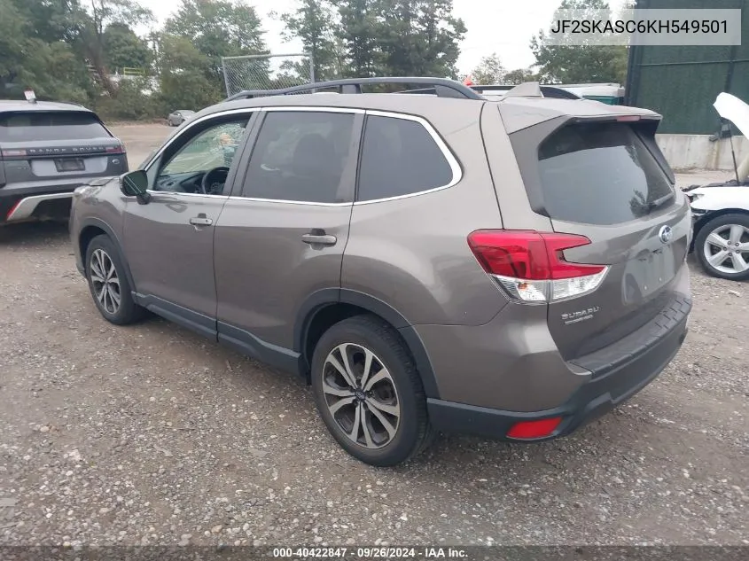 2019 Subaru Forester Limited VIN: JF2SKASC6KH549501 Lot: 40422847