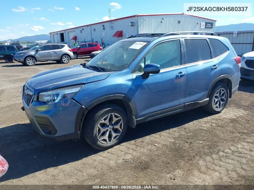 2019 Subaru Forester Premium VIN: JF2SKAGC8KH580337 Lot: 40437989