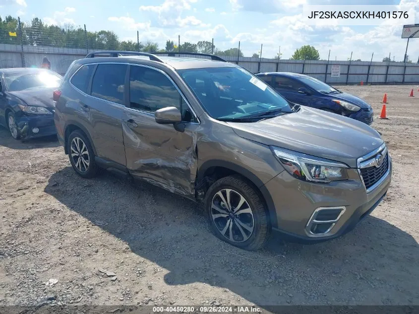 2019 Subaru Forester Limited VIN: JF2SKASCXKH401576 Lot: 40450280