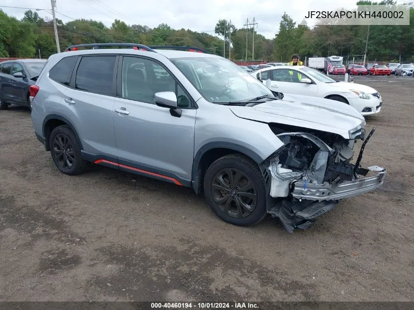 JF2SKAPC1KH440002 2019 Subaru Forester Sport