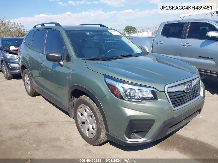 JF2SKACC4KH439481 2019 Subaru Forester