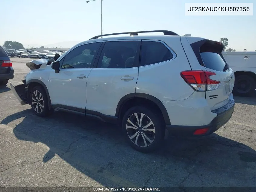 JF2SKAUC4KH507356 2019 Subaru Forester Limited