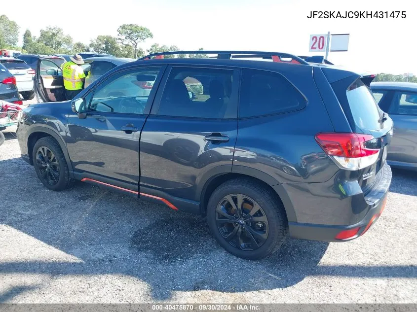 2019 Subaru Forester Sport VIN: JF2SKAJC9KH431475 Lot: 40475870