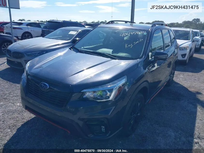 2019 Subaru Forester Sport VIN: JF2SKAJC9KH431475 Lot: 40475870