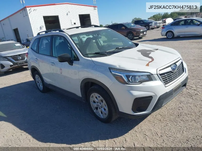 2019 Subaru Forester VIN: JF2SKACC7KH475813 Lot: 40485552